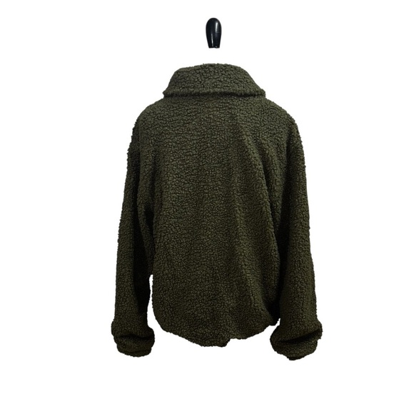 Urban Outfitters Women's S Small Full Zip Sherpa Jacket Green Teddy Shearling - Picture 7 of 10